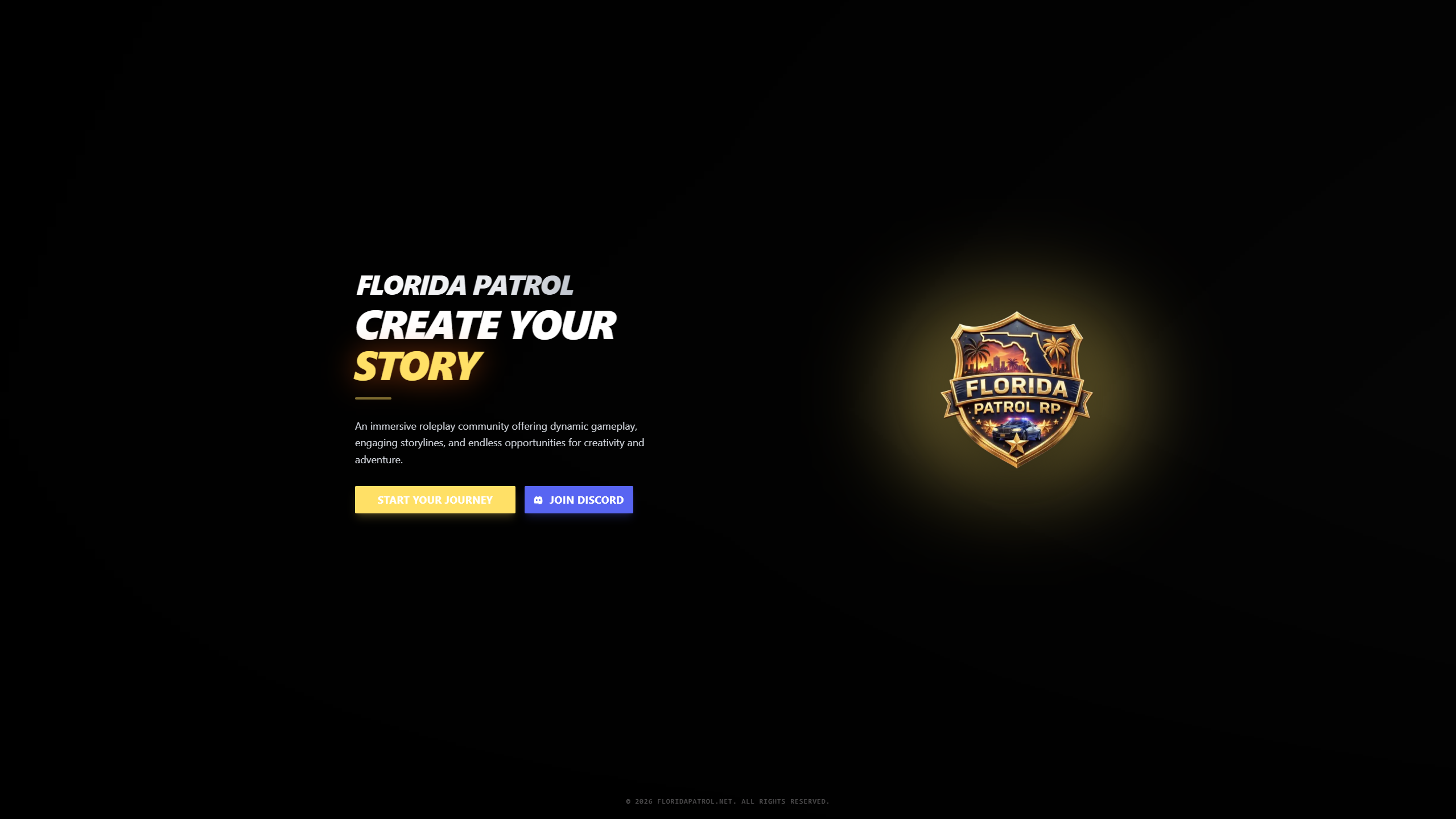 Florida roleplay website main landing page