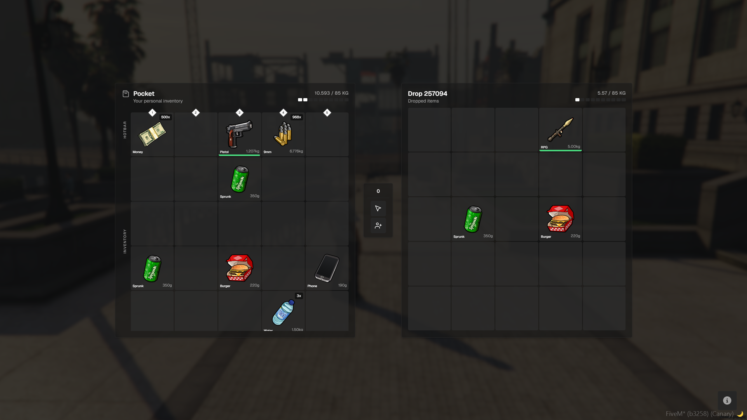Redesigned ox_inventory interface preview